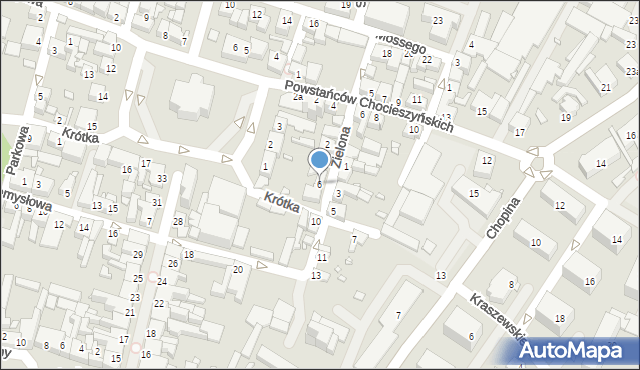 Grodzisk Wielkopolski, Zielona, 6, mapa Grodzisk Wielkopolski