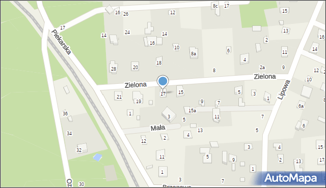 Grotniki, Zielona, 17, mapa Grotniki