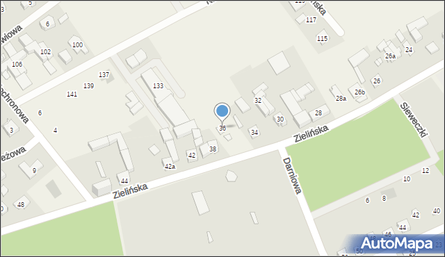 Gruszczyn, Zielińska, 36, mapa Gruszczyn