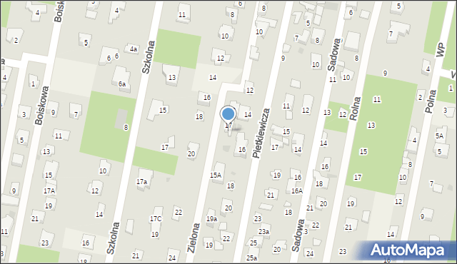 Hornówek, Zielona, 17a, mapa Hornówek