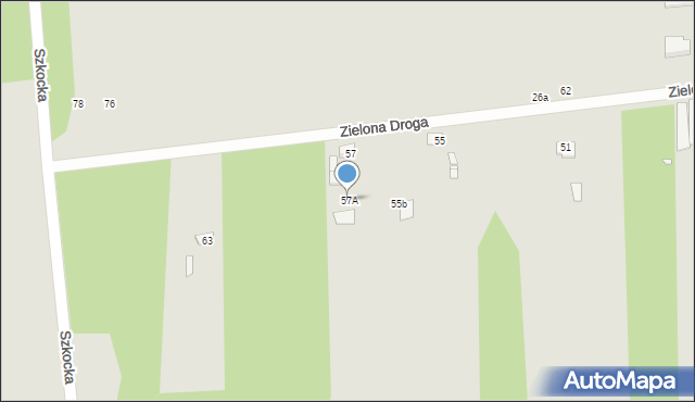 Jadów, Zielona Droga, 57A, mapa Jadów
