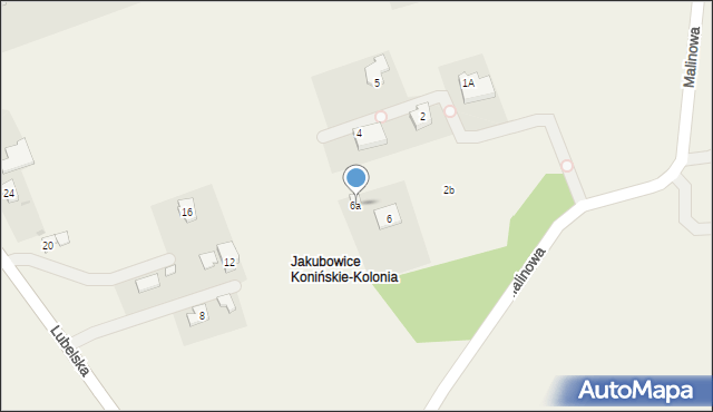 Jakubowice Konińskie-Kolonia, Zielone Wzgórze, 6a, mapa Jakubowice Konińskie-Kolonia