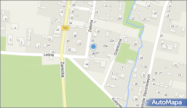 Janów, Zielona, 29, mapa Janów