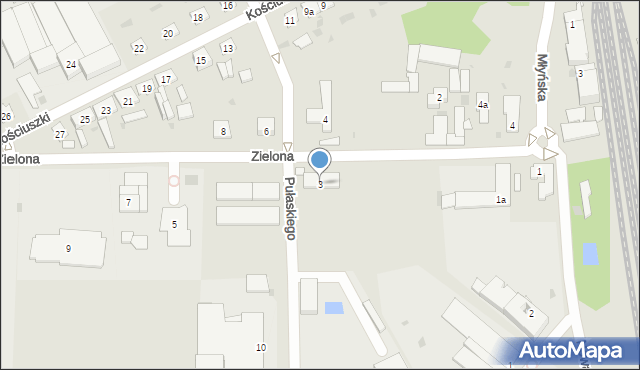 Janowiec Wielkopolski, Zielona, 3, mapa Janowiec Wielkopolski