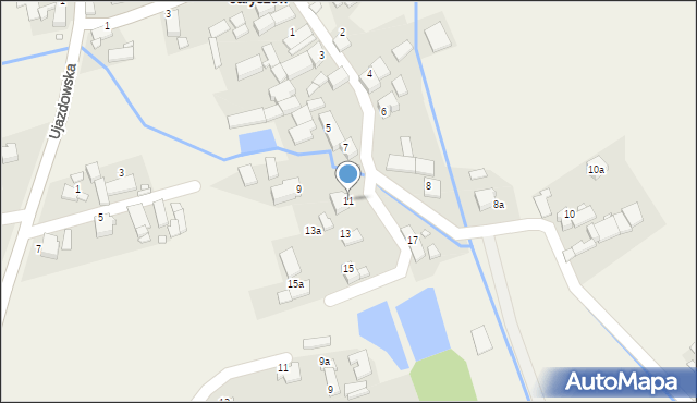 Jaryszów, Zielona, 11, mapa Jaryszów