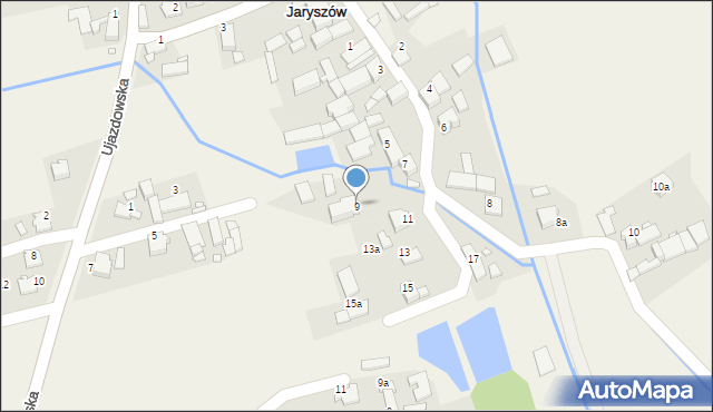 Jaryszów, Zielona, 9, mapa Jaryszów