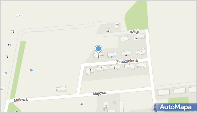 Jastrzębnik, Zimozielona, 8, mapa Jastrzębnik