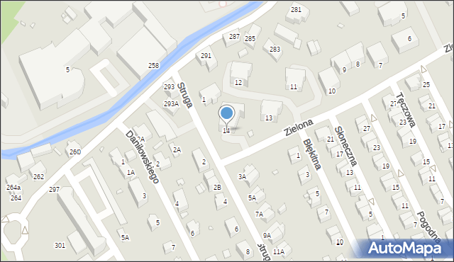 Jelenia Góra, Zielona, 14, mapa Jelenia Góra