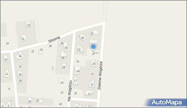 Jerzykowo, Zielone Wzgórze, 17, mapa Jerzykowo