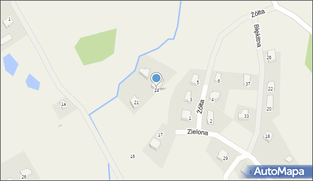 Jonkowo, Zielona, 14, mapa Jonkowo