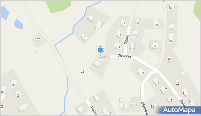 Jonkowo, Zielona, 17, mapa Jonkowo