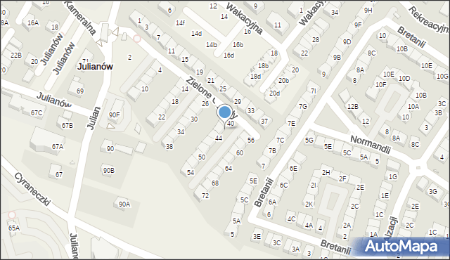 Józefosław, Zielone Ogrody, 42, mapa Józefosław