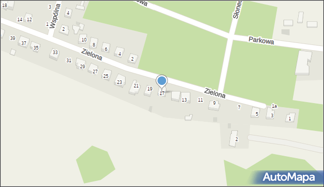 Kadzidło, Zielona, 17, mapa Kadzidło