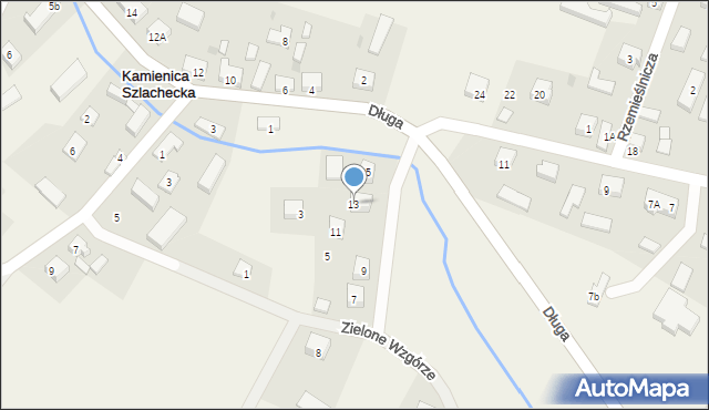 Kamienica Szlachecka, Zielone Wzgórze, 13, mapa Kamienica Szlachecka