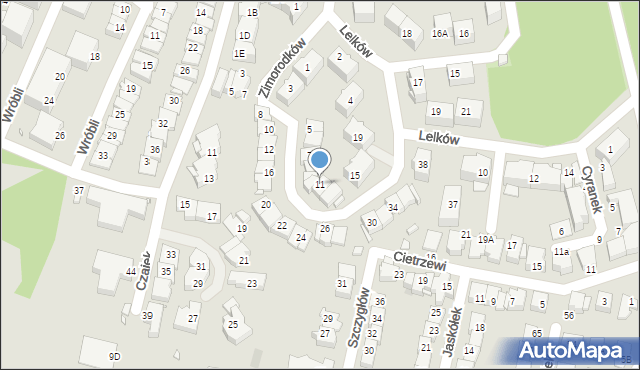 Katowice, Zimorodków, 11, mapa Katowic