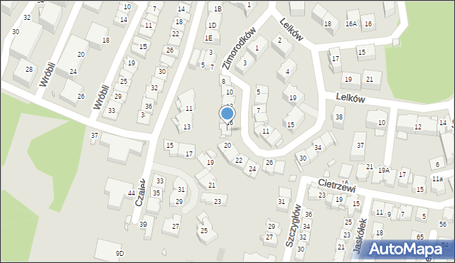 Katowice, Zimorodków, 18, mapa Katowic