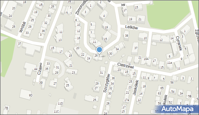 Katowice, Zimorodków, 28, mapa Katowic