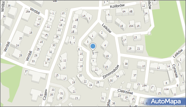 Katowice, Zimorodków, 5, mapa Katowic