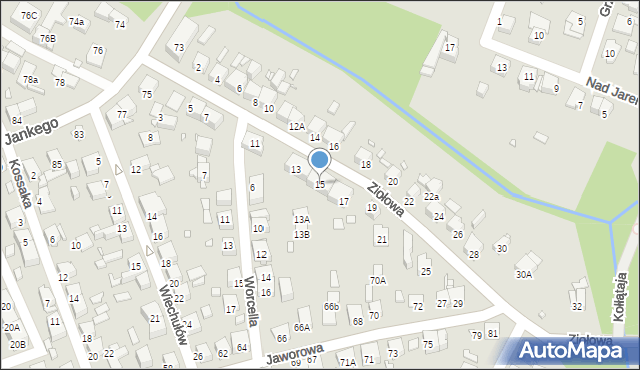 Katowice, Ziołowa, 15, mapa Katowic