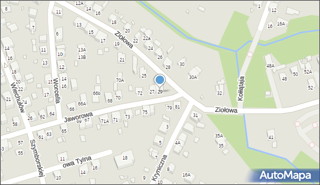 Katowice, Ziołowa, 29, mapa Katowic