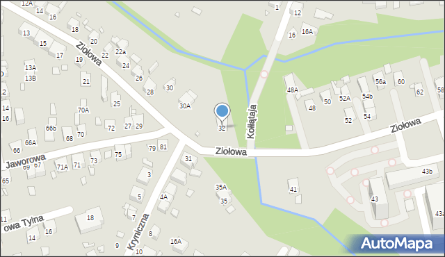 Katowice, Ziołowa, 32, mapa Katowic