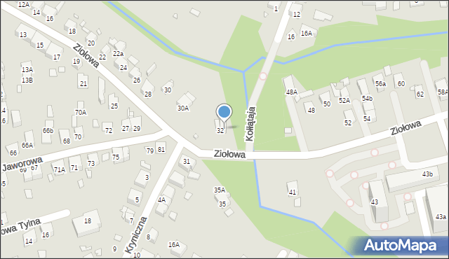 Katowice, Ziołowa, 34, mapa Katowic