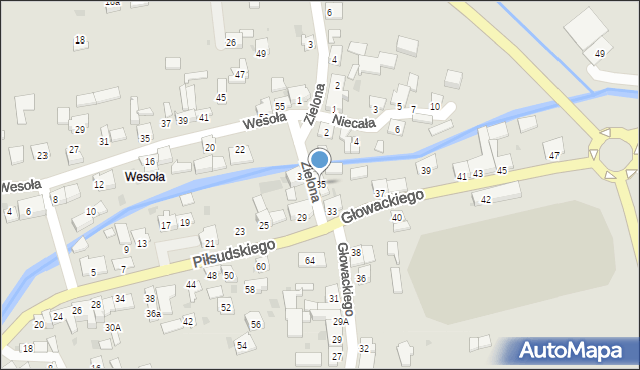 Kazimierza Wielka, Zielona, 32, mapa Kazimierza Wielka