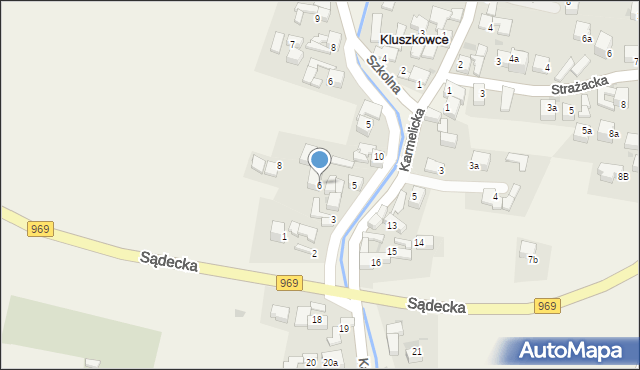 Kluszkowce, Zielona, 6, mapa Kluszkowce