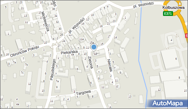 Kolbuszowa, Zielona, 1, mapa Kolbuszowa