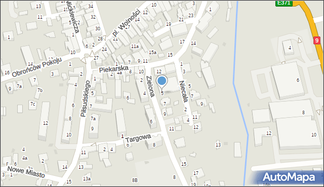 Kolbuszowa, Zielona, 5, mapa Kolbuszowa