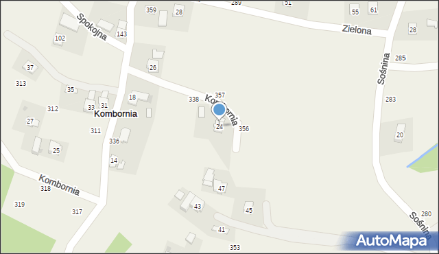 Kombornia, Zielona, 24, mapa Kombornia