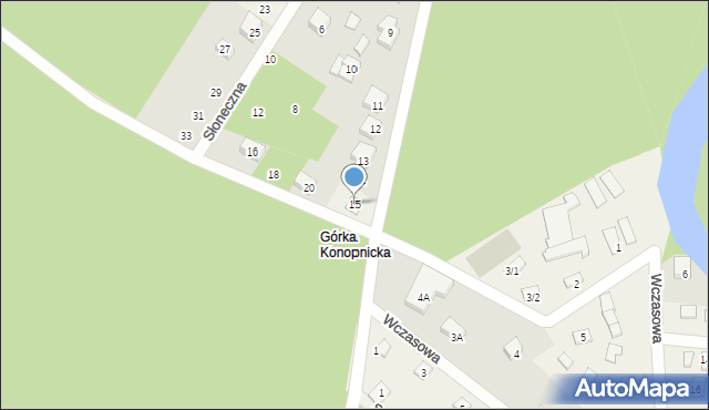 Konopnica, Zielona, 15, mapa Konopnica