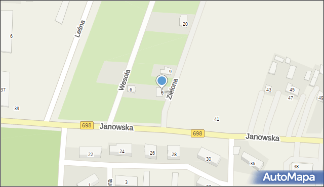 Konstantynów, Zielona, 6, mapa Konstantynów