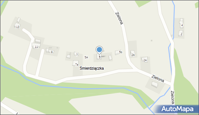 Korczyna, Zielona, 5, mapa Korczyna