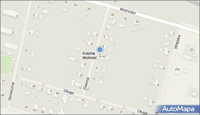 Korsze, Zielona, 7, mapa Korsze