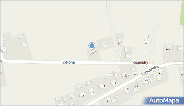 Kośmidry, Zielona, 2D, mapa Kośmidry