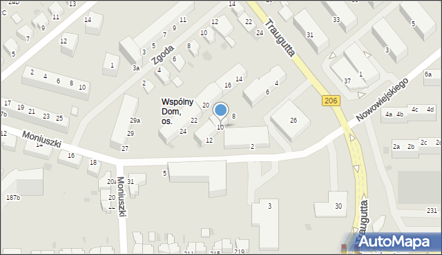 Koszalin, Zientarskiego Andrzeja, dr., 10, mapa Koszalina