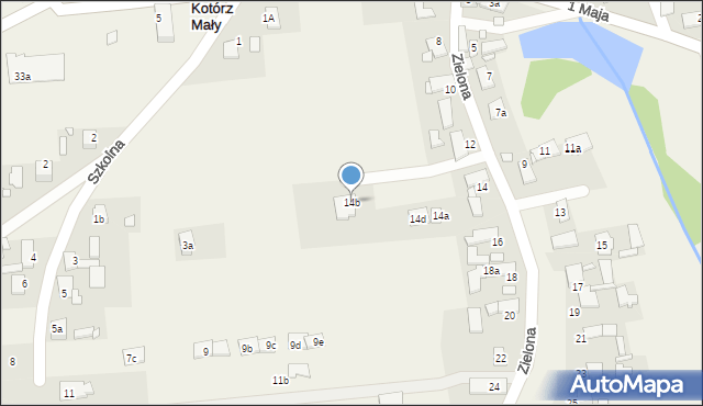 Kotórz Mały, Zielona, 14b, mapa Kotórz Mały