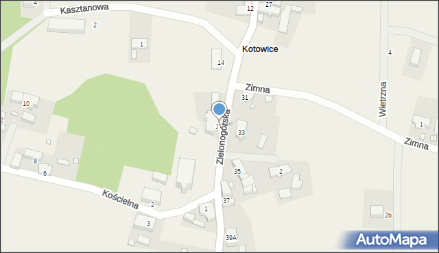 Kotowice, Zielonogórska, 16, mapa Kotowice