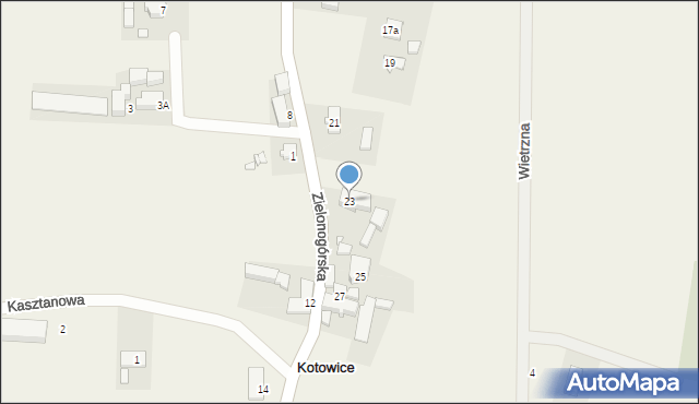 Kotowice, Zielonogórska, 23, mapa Kotowice