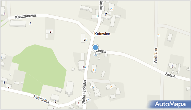 Kotowice, Zielonogórska, 31, mapa Kotowice