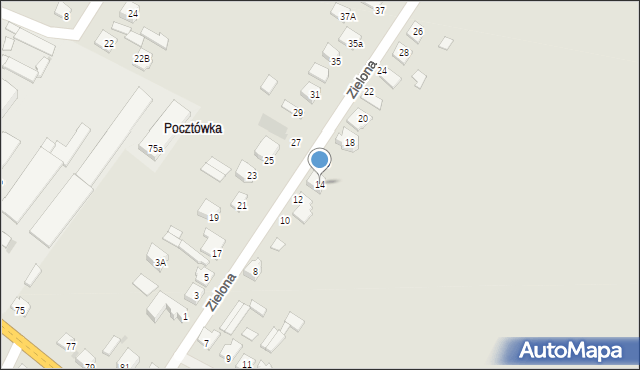 Kozienice, Zielona, 14, mapa Kozienice