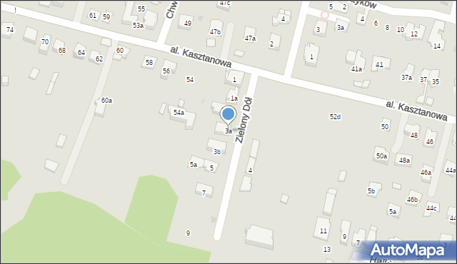 Kraków, Zielony Dół, 3a, mapa Krakowa