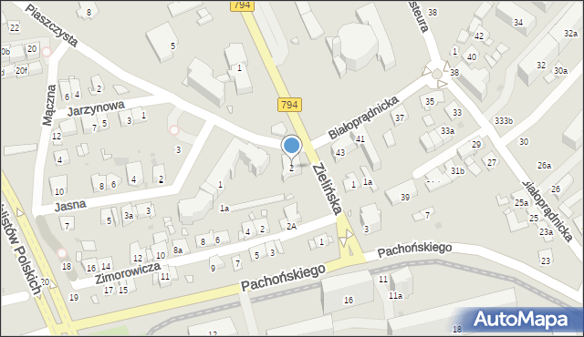 Kraków, Zielińska, 2, mapa Krakowa