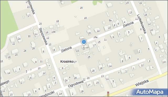 Krosinko, Zielona, 21, mapa Krosinko