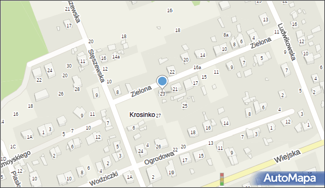 Krosinko, Zielona, 23, mapa Krosinko