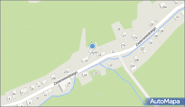 Krynica-Zdrój, Zieleniewskiego, 17/1, mapa Krynica-Zdrój