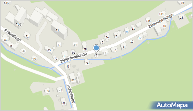 Krynica-Zdrój, Zieleniewskiego, 2, mapa Krynica-Zdrój