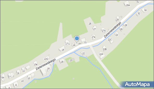 Krynica-Zdrój, Zieleniewskiego, 23, mapa Krynica-Zdrój