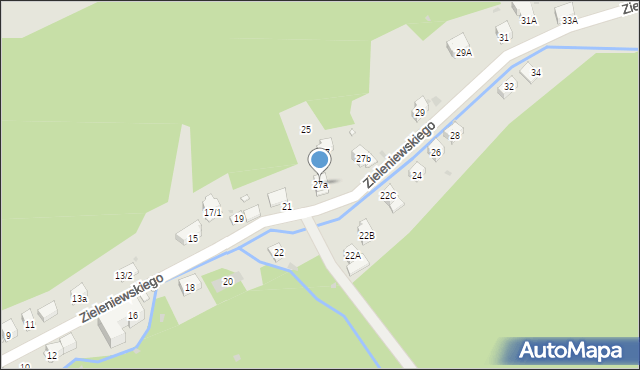 Krynica-Zdrój, Zieleniewskiego, 27a, mapa Krynica-Zdrój